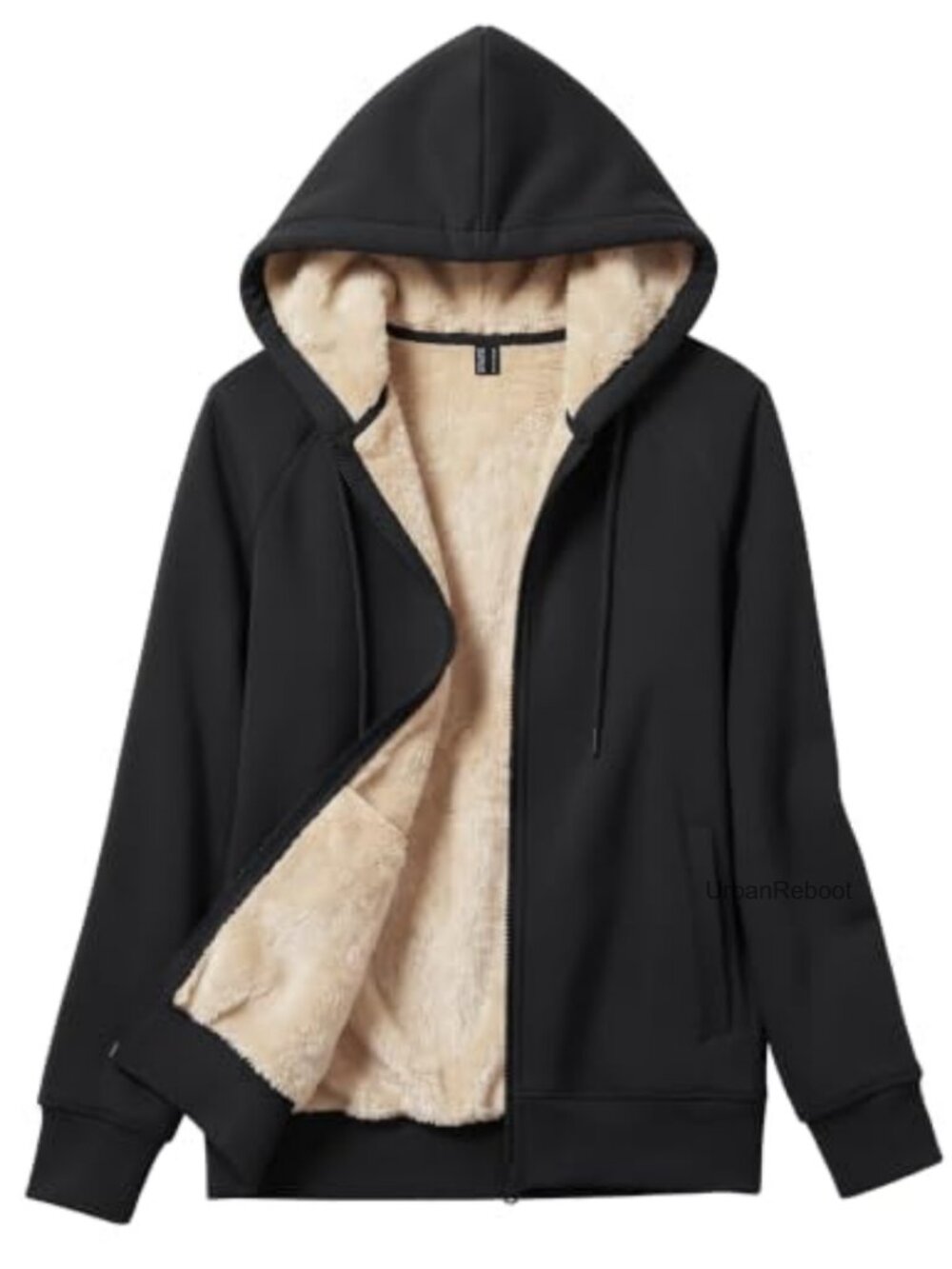 Womens Sherpa Lined Full Zip Hoodie Sweatshirt Warm Winter Fleece Jacket